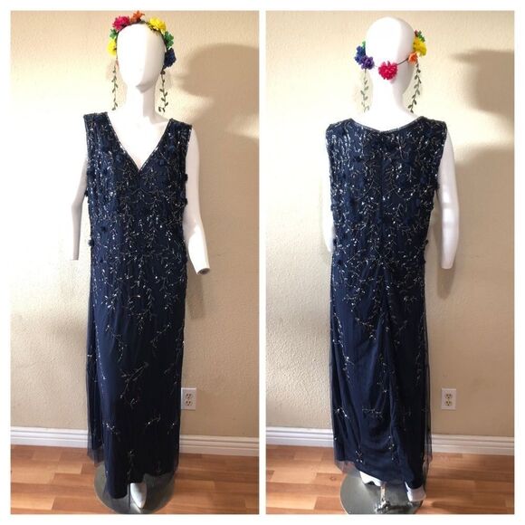 Pisarro Nights 3D Embellished Mesh A-Line Gown - Picture 2 of 8